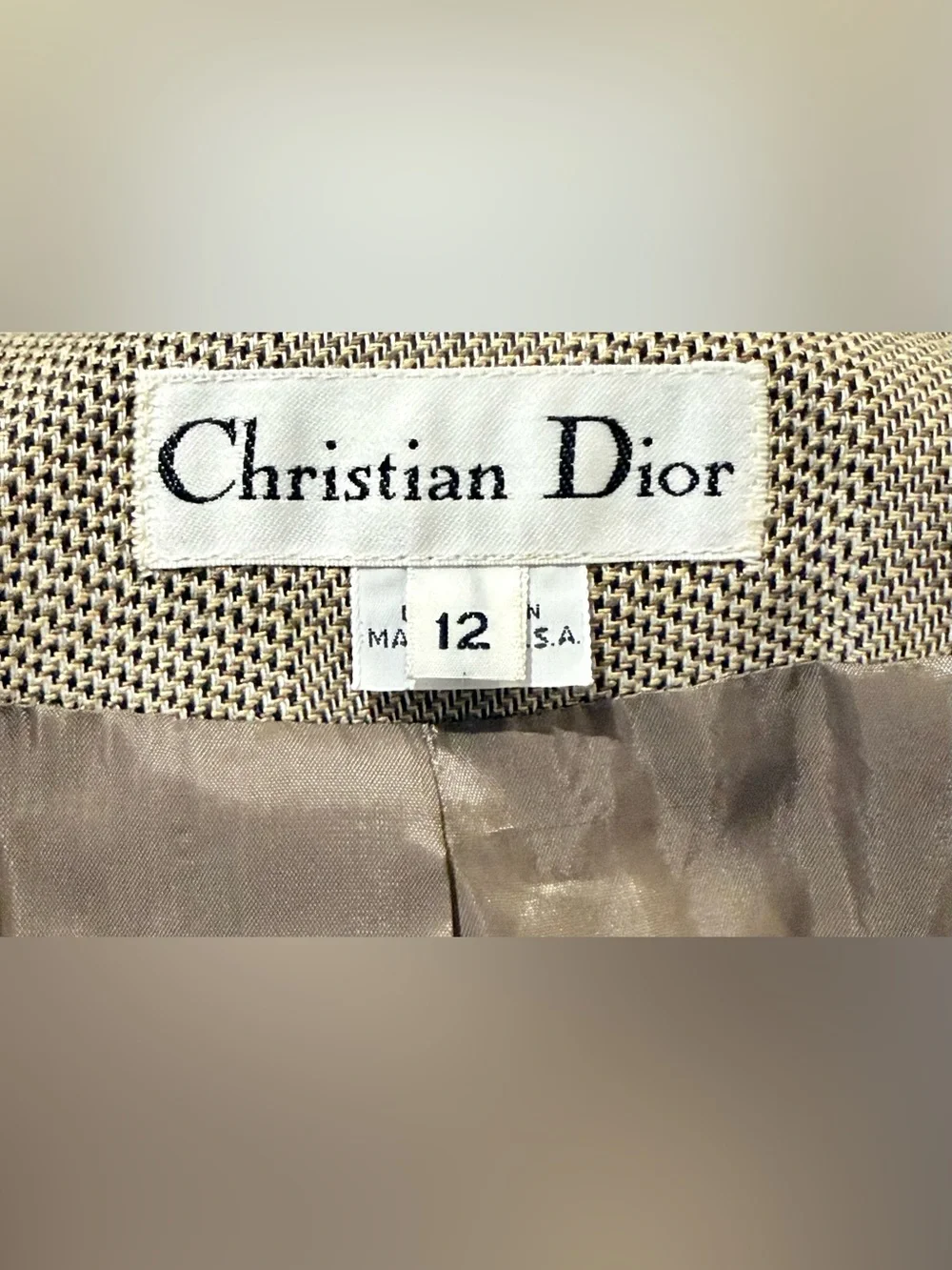 Christian Dior Vintage 80s 90s Asymmetric Wrap Power Blazer Size 12